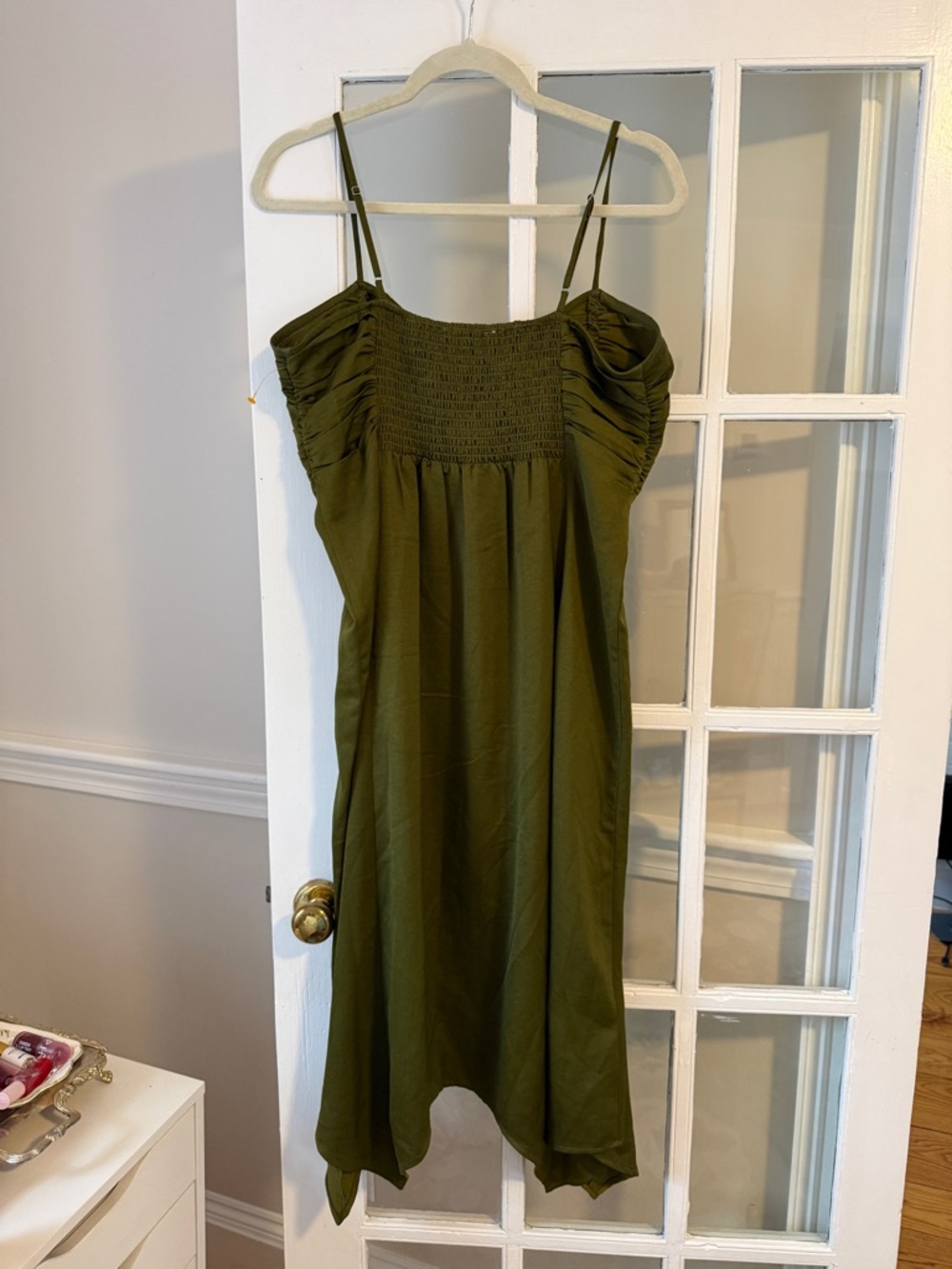 BCBGeneration Ruched Handkerchief Hem Midi Dress - Picture 6 of 8